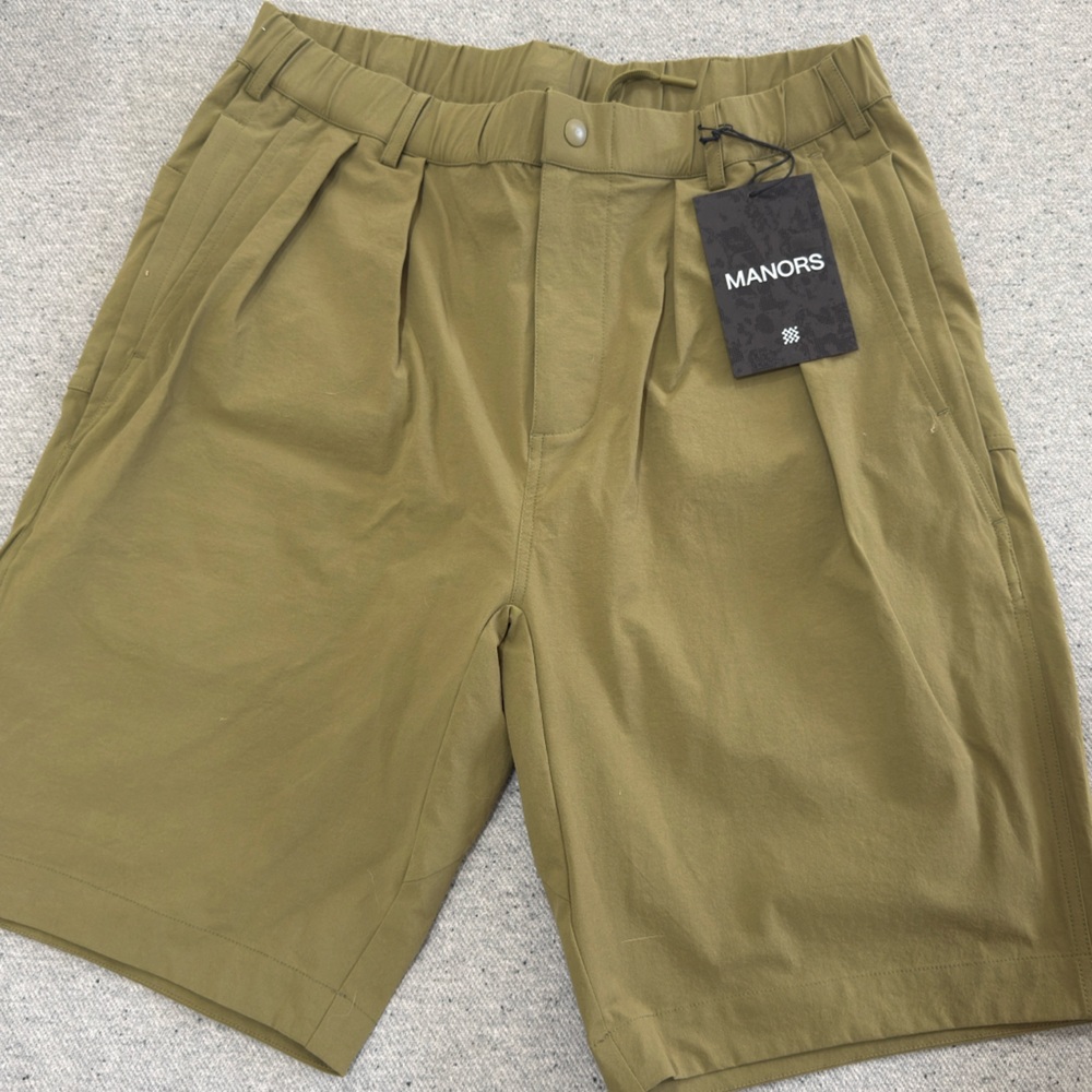 Manors Olive Green Men's Long Golf Shorts 32